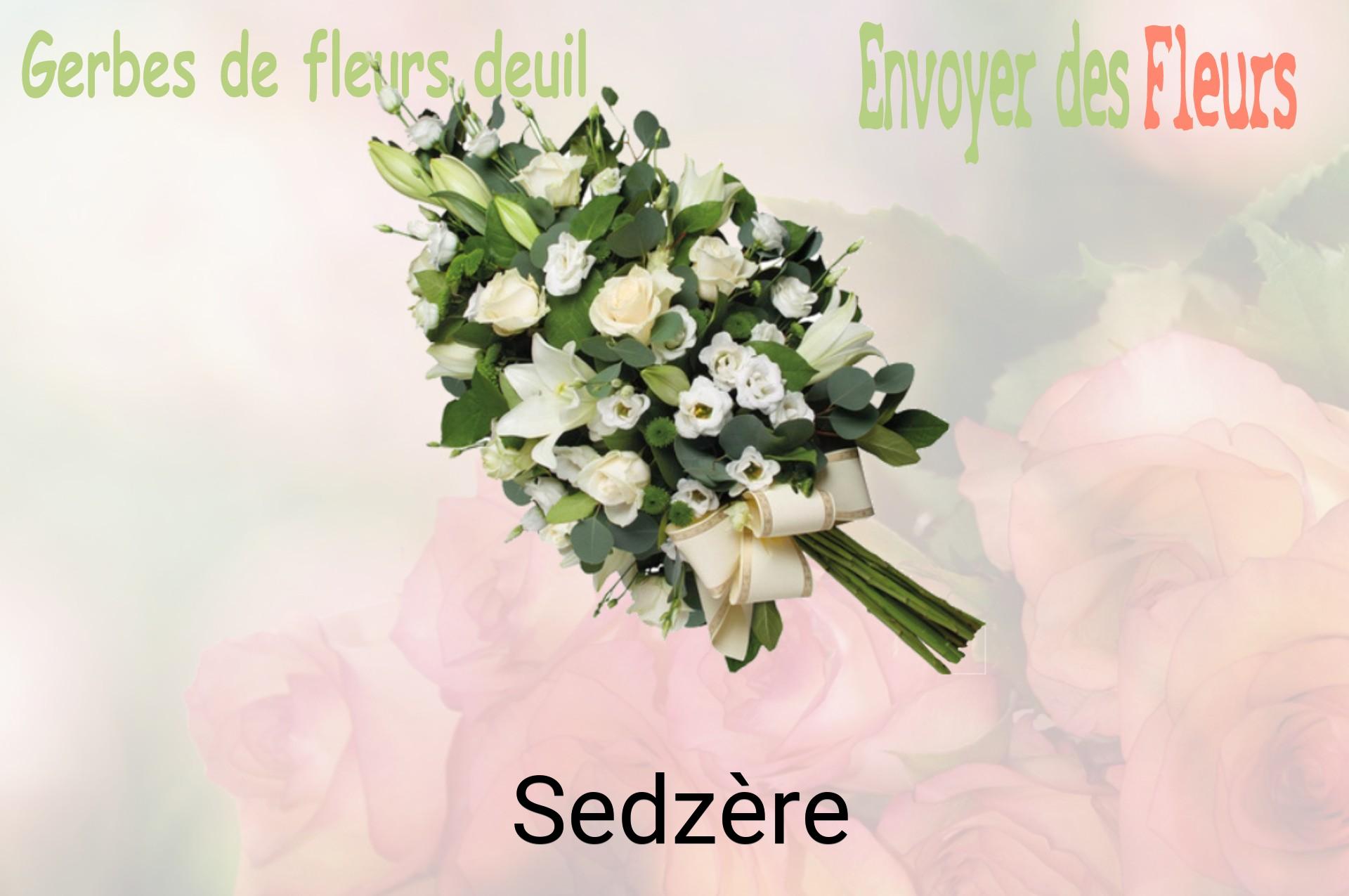 Gerbe de fleurs de deuil livrée à Sedzère